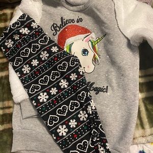 Girls Unicorn Christmas outfit